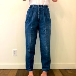 Vintage Pleated Lee Jeans, elastic waist, pleats, pockets